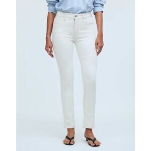 Madewell Jeans Women Size 30 White Mid-Rise Perfect Vintage Tapered Leg NWT